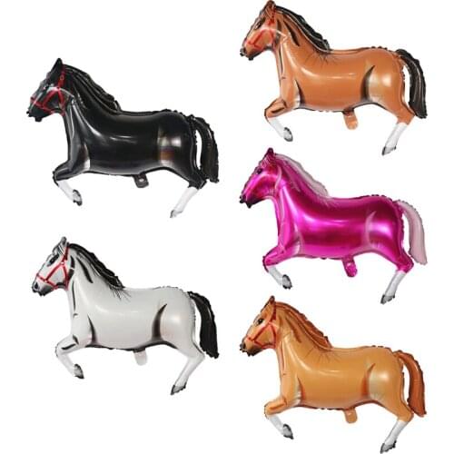 10/20/50pcs Large Horse Foil Balloon Happy Birthday Party Supplies Mylar Balloon Kids Classic Toys Animal Balloon Farm Helium