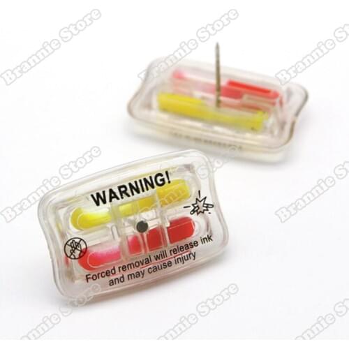 1000pcs/lot Garment EAS ink tag EAS warning hard tag for clothing retail shop no frequency transparent color free shipping