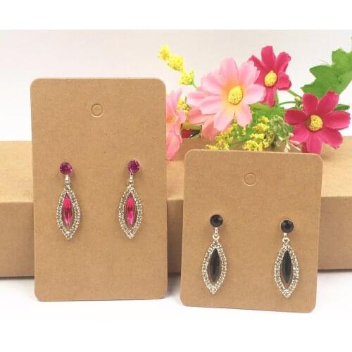 200pcs/lot Kraft Brown Pendant Earring Cards Blank Paper Jewelry Accessory/Earring Displays Packing cards