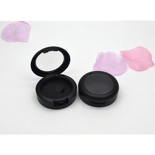 36mm Frost Black Empty Blusher Cosmetic Compact Box Plastic Eyeshadow Case Clear Cap Cosmetic Powder Container
