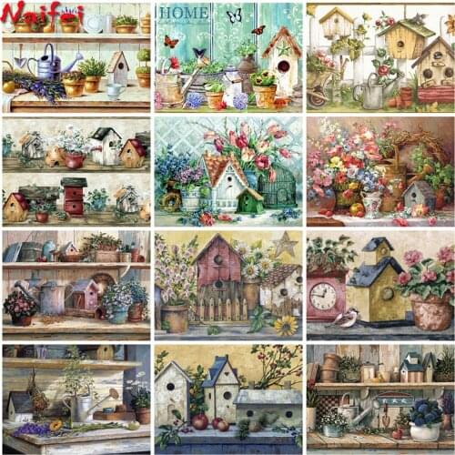 5D Diamond Painting Full Drill Square Animal Bird house New Arrival Diamond Art Embroidery Home Decoration round diamond mosaic