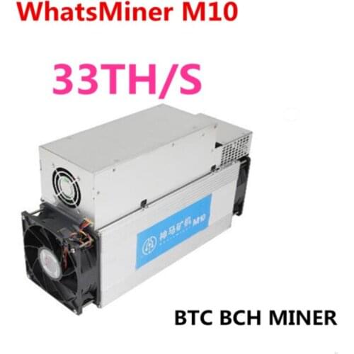Asic Bitcoin BCH BTC Miner WhatsMiner M10 33TH/S 65W/T Better Than Antminer S9 S9i S9j T9+ M3,Low Power Consumption