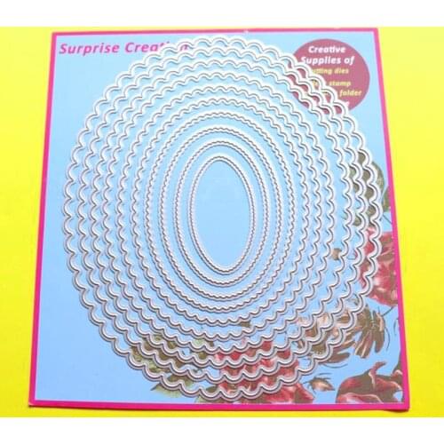 Large Cutting Dies Scalloped Oval Scrapbook Cardmaking Paper Craft DIY Metal Stencil Surprise Creation