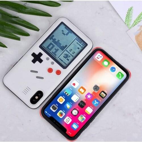 For IPhone X XS Max Case Retro Gameboy Tetris Phone Case Soft TPU Can Play For IPhone 7 8 Plus Bloku Game Console Cover 2021 New