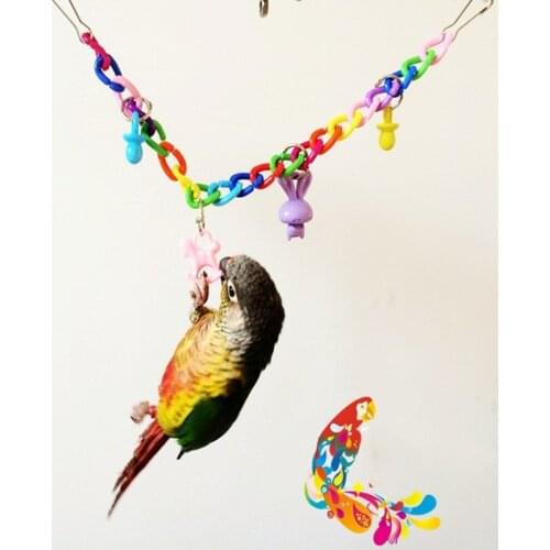 Parrot Colorful Acrylic Bridge Cage Bird Funny Pet Supplies Toy Hanging Accessories Swing Toys Chain Exercise