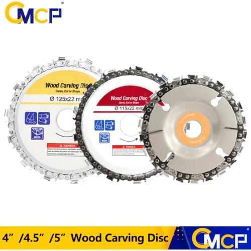1pc 4/4.5/5 Inch Wood Craving Disc 13T/14T/22T Grinder Chain Discs Chain Saws Disc Angle Grinder Disc Abrasive Cutting Disc