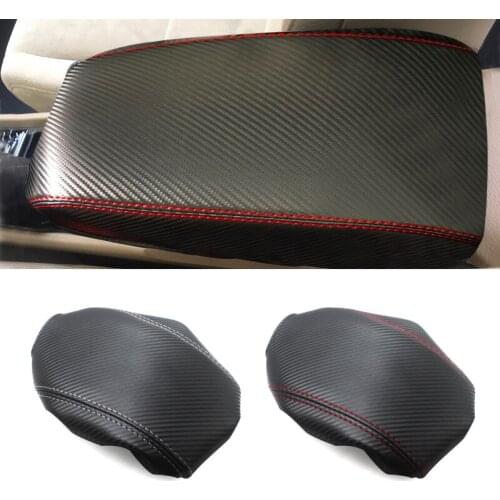 For Honda Civic 8th Gen Sedan 2006 - 2009 2010 2011 Carbon Texture Microfiber Leather Car Interior Center Armrest Box Cover Trim