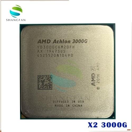 AMD Athlon 3000G X2 3000G 3.5 GHz Dual-Core Quad-Thread CPU Processor YD3000C6M2OFH Socket AM4 but without the cooler