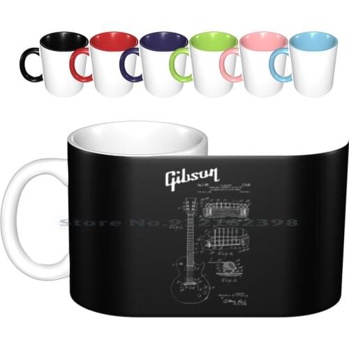Guitar Patent White Ceramic Mugs Coffee Cups Milk Tea Mug Band Guitars Guitar Usa Patent Patent Image Guitar Guitar Mccarty