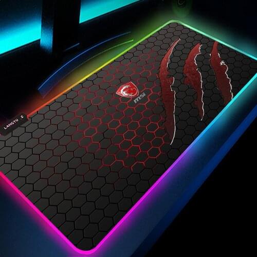 Msi Mouse Pad Rgb Mesa Gaming Mat Mousepad Xl Gloway Large Game Pad Led Pc Gaming Room Accessories Gamer Mouse Mat for Keyboards