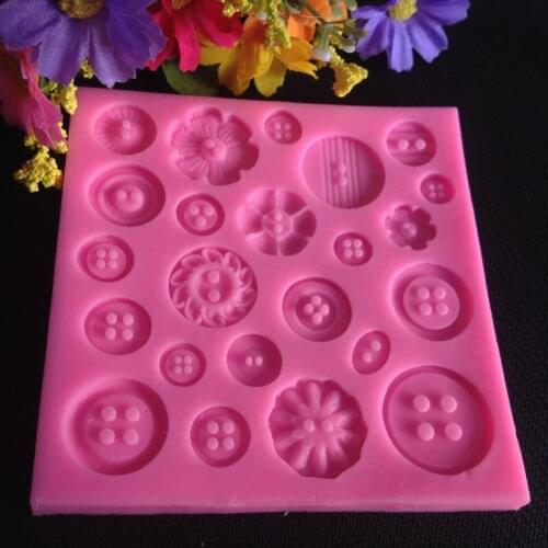 Multiple Species Button Shaped Chocolate Mold DIY Candy Bar Fondant Molds Silicone Cake Decorating Tools