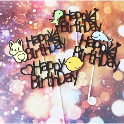 Cartoon animal baking cake topper insert sign child birthday party supplies cake decoration tool decoration supplies