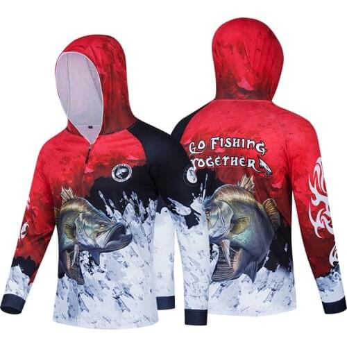 2021 New Summer Spring Long Sleeve Fishing Hooded Anti-UV Fishing Jersey Quick Dry Fishing Shirt Clothing Outdoor Sport Clothes