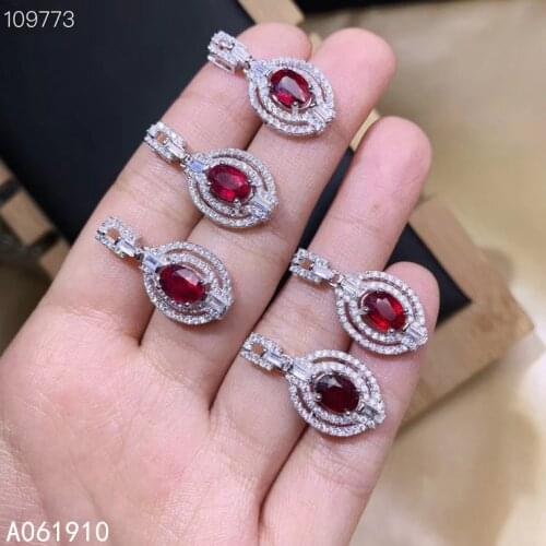 KJJEAXCMY fine jewelry 925 sterling silver inlaid Natural ruby popular female necklace pendant support detection fashion