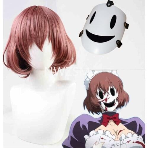 ROLECOS Maid-fuku Kamen Cosplay Wig Anime High-Rise Invasion Cosplay Wig Women Headwear Short Synthetic Hair