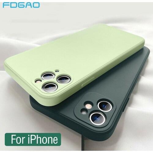 Liquid Silicone Case for iPhone 12 Pro Max Mini SE 2 2020 11 XS XR X 8 7 Plus Thin Soft Shockproof Protector Back Cover with Box