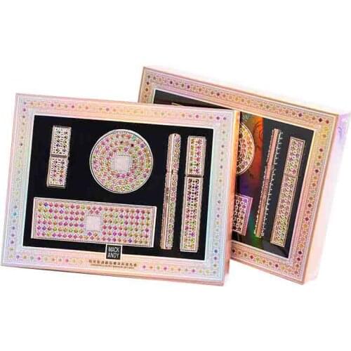 Luxuious Colorful Diamond Makeup Set BB Cream Eyeliner Mascara Eyeshadow Palette Matte Lasting Waterproof Smooth Eyes Cosmetics