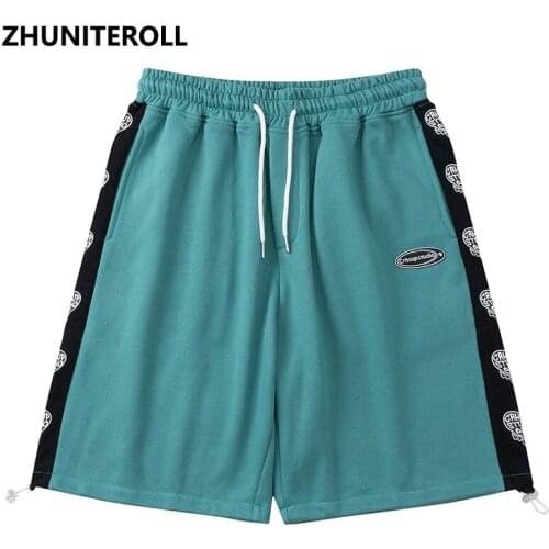 Summer Harajuku Fashion Cotton Shorts Patchwork Heart Print Streetwear Hip Hop Short Sweatpants Jogger Baggy Skateboard Trousers