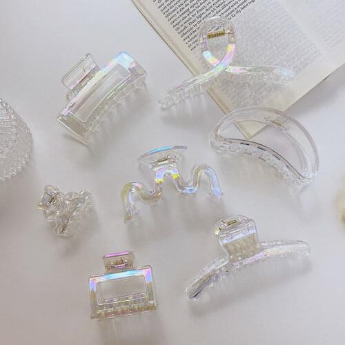 Korea Acrylic Clamp Back Head Hairpin French Retro Mermaid Color Hair Claw Headdress Hairpin Female Cross-border Shark Clip