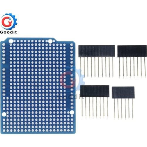 Blue Double Side Prototype PCB Board For Arduino UNO R3 ATMEGA328P Shield Board Breadboard Protoshield DIY FR-4 2.54mm Pitch 2mm