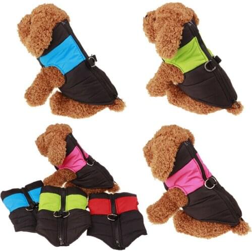 Warm Cotton Vest Pet Dog Zipper Vest Pet Clothes Down Warm Vest