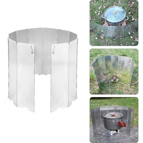 8/10/12/14/16 Plates Gas Stove Wind Shield Outdoor Camping Picnic Cooking Burner Windproof Screen Aluminum Alloy Wind Screen