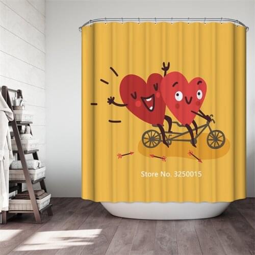 New Nordic Style Small Fresh Shower Curtain and Landscape Black and White Animal Shower Curtain Waterproof and Mildew Proof