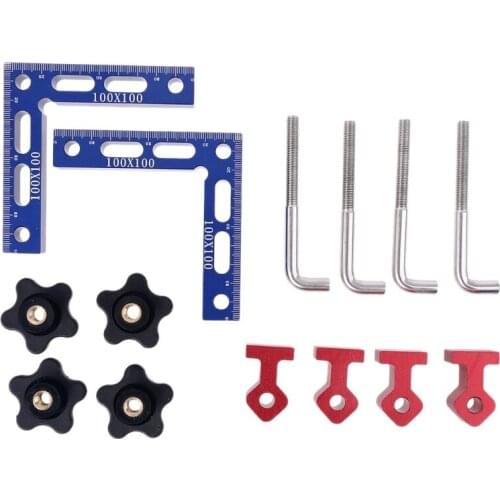 Two-piece 90° Right Angle Positioning Ruler Woodworking Jigsaw Clamp Positioning L Squares Block 100x100mm Imposition