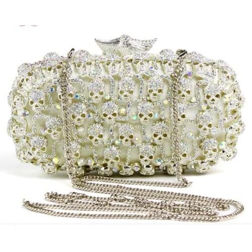 Womens skull Clutch bag Luxury Multicolor Diamond Evening Bag Designer Match Wedding Bridal Party small clutch Purse Handbags