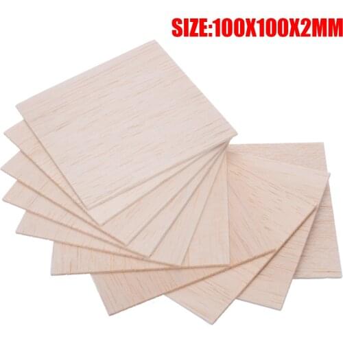 10pcs 100x100x2mm Balsa Wood Sheets DIY House Ship Aircraft Toys Crafts Balsa Wood Sheets Supplies
