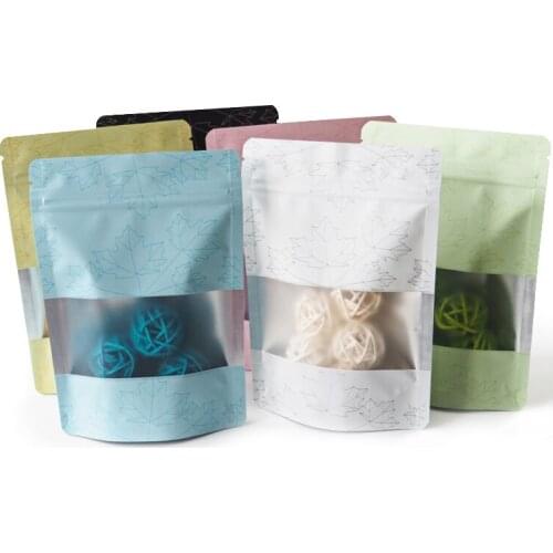 100pcs Maple leaf Aluminum Foil Mylar Bags Storage Pouches For Home Kitchen Tools Stand Up Pouches Food Package Bags