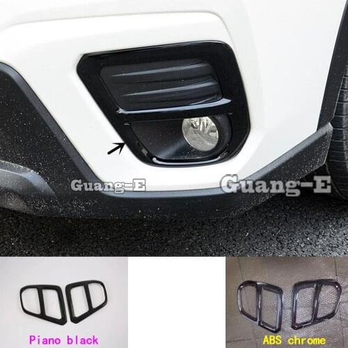 For Subaru Forester 2018 2019 2020 Car Styling Body Front Fog Light Lamp Detector Frame Stick ABS Cover Trim Parts 2pcs