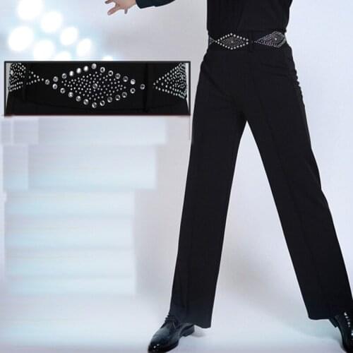 2018 Sexy Latin Dance Pant For Male Black Color Fringe Wear Men Square Vintage Chacha Professional Waltz Tango Trouser N7054