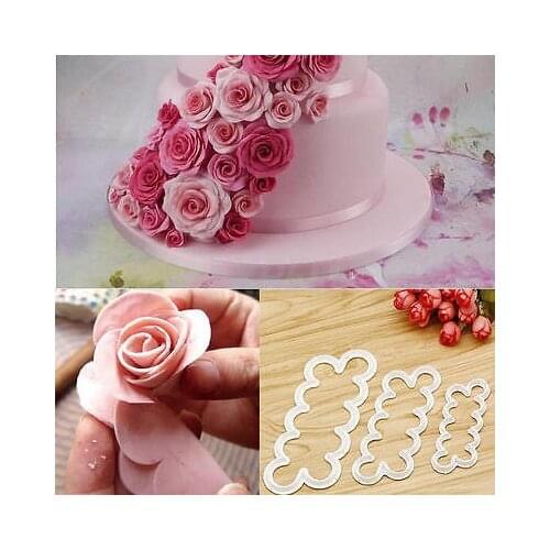 3D Rose Cutter Flower Mold Sugarcraft Decorating Tools Fondant Cake Baking Maker