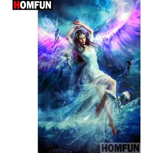 HOMFUN Full Square/Round Drill 5D DIY Diamond Painting "Angel beauty" 3D Diamond Embroidery Cross Stitch Home Decor A19027