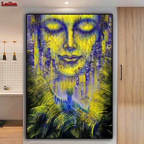 Diamond Painting Buddha DIY Religion Diamond Mosaic Cross Stitch Kits Diamond Embroidery Round Rhinestones Decoration wallpaper