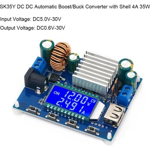 DC DC Automatic Boost/Buck Converter SK35Y CC CV Power Module 0.6-30V 4A 35W 5V 12V 24V Adjustable Regulated Power Supply