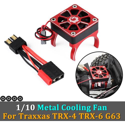 Rc Car Cooling Fan 540 550 Brush 3650 3660 Brushless Motor Cooling Fans Heatsink Cover T Plug for 1/10 Rc Car TRX-4 SCXI10 RC4WD