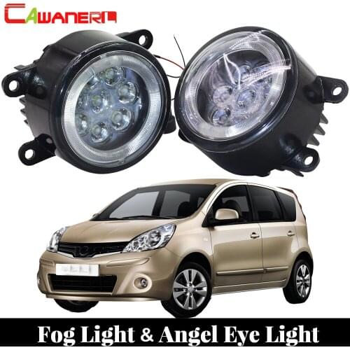 Cawanerl Car LED Bulb Fog Light Angel Eye DRL Daytime Running Light 12V Styling 2 Pieces For Nissan Note E11 MPV 2006-2013