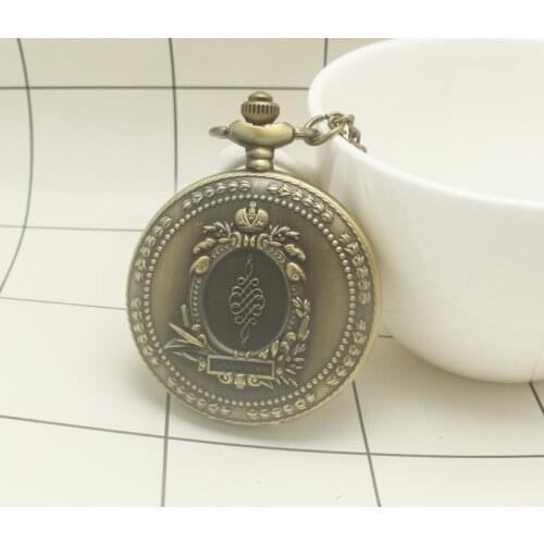 Antique Bronze Quartz Pocket Watch Big Mirror Design Rrtro Pendant Necklace Clock Gifts for Men Women Sweater Chain Watch Gift