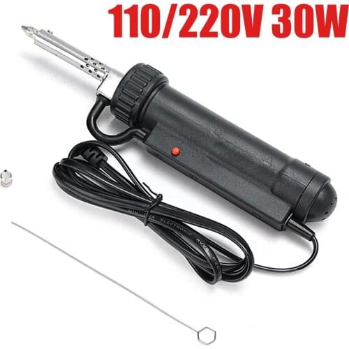 Electric Vacuum Solder Sucker Desoldering Suction Pump Iron Gun Tin Soldering Repair Tool with 3 Nozzle EU Plug 220V/100V 30W