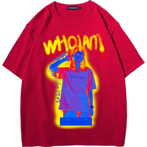 UPRISING Men Hip Hop Streetwear T Shirt Thermal Imaging Printed Harajuku Tshirt Summer Short Sleeve T-Shirt Cotton Tops Tees