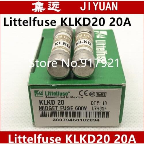 Imported Littelfuse KLKD20 600V 10X38MM 1/10 2/10 1/4 3/10 1/2 3/4 1-1/2 2-1/2 3-1/2--20PCS/LOT
