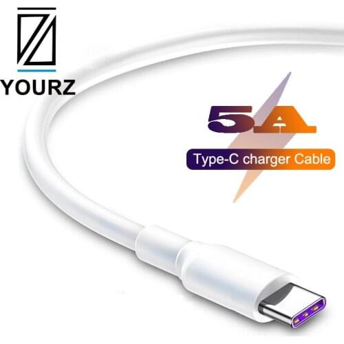 5A Fast Charge USB Type-C Cable for Samsung S20 S9 S8 Xiaomi Redmi Huawei P30 Pro Mobile Phone Charging Cable White Original