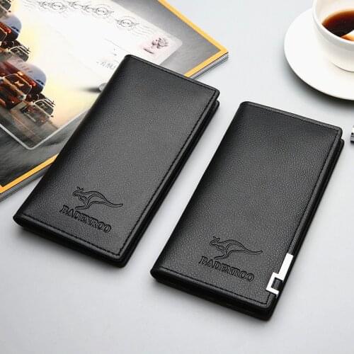 Kangaroo Long Men Wallet PU Male Phone Bag Hand Clutch Coin Purse Long Ticket Holder Mens Clip Bag PU leather wallet