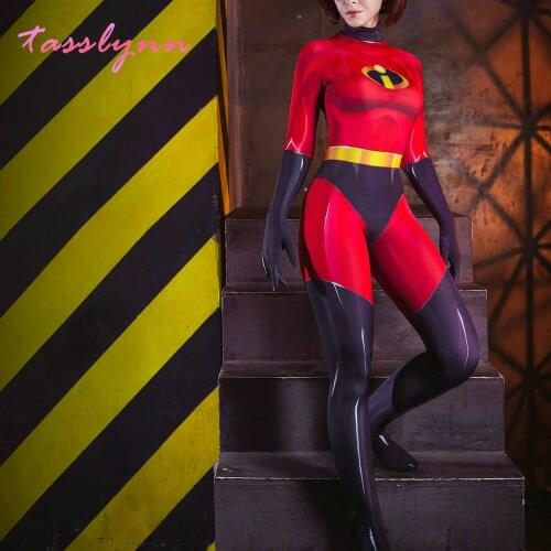 The Incredibles Cosplay Costumes Elasti-Girl Cosplay Mrs Mr Incredible Costumes Bodysuit for Adult Kids Superhero Fancy Dress