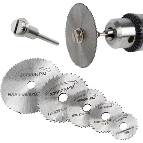 6pcs HSS Mini Circular Saw Blades Cutting Disc Electrodrill 22mm 25mm 32mm 35mm 44mm Saw Blades With 3.17mm Connection handle