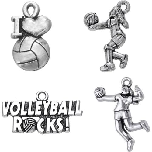 Fashion Mixed Design Volleyball Pendants Charms For DIY Necklaces&Bracelets Pendants