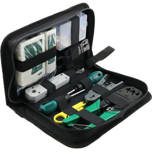 11 in 1 Computer Network Repair Tool Kit LAN Cable Tester Wire Cutter Screwdriver Pliers Crimping Maintenance Tool Set