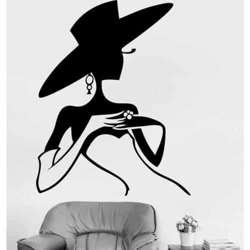 Wall Decal Fashion Style Clothing Boutique Dress Model Hat Womens Clothing Store Decoration Window Glass Vinyl Sticker S925